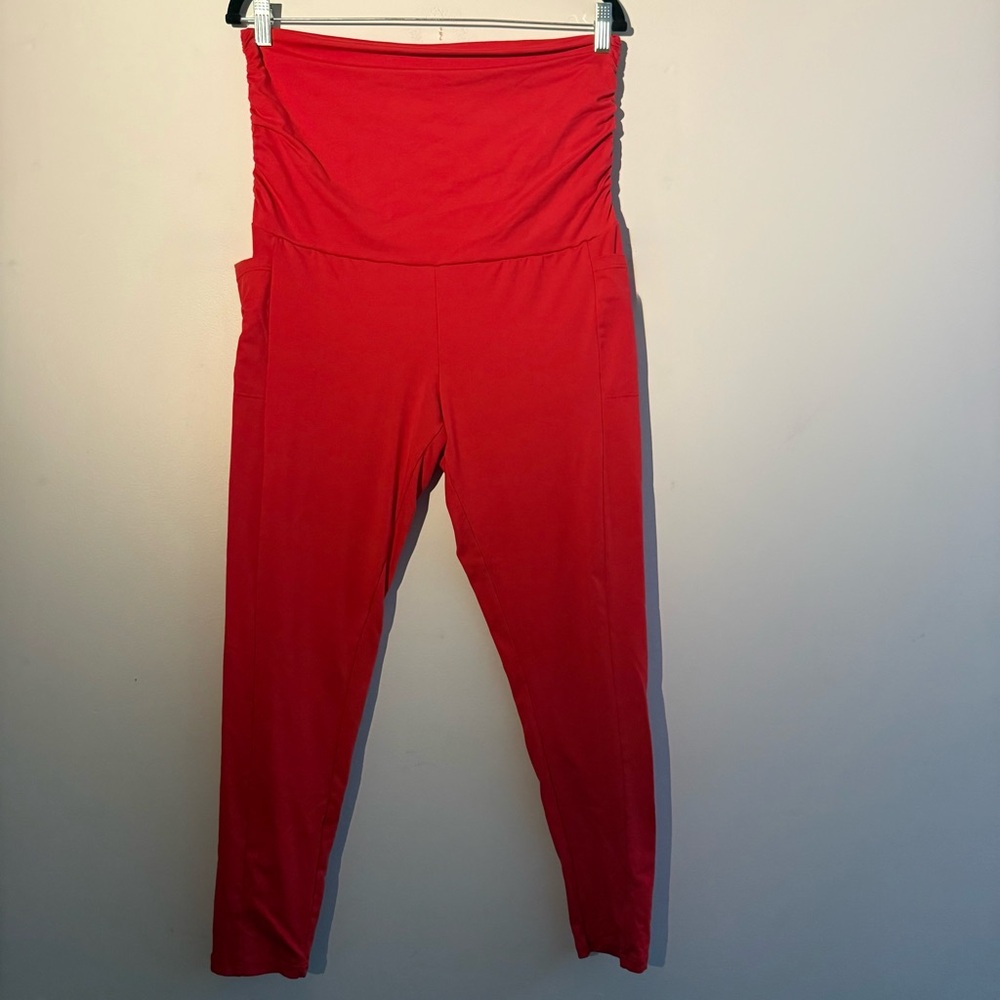 Maternity leggings with pockets red size XL, only worn twice